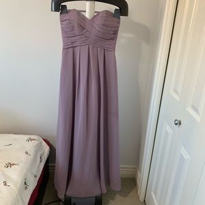 Strapless Dusty Lavender Bridesmaid Dress